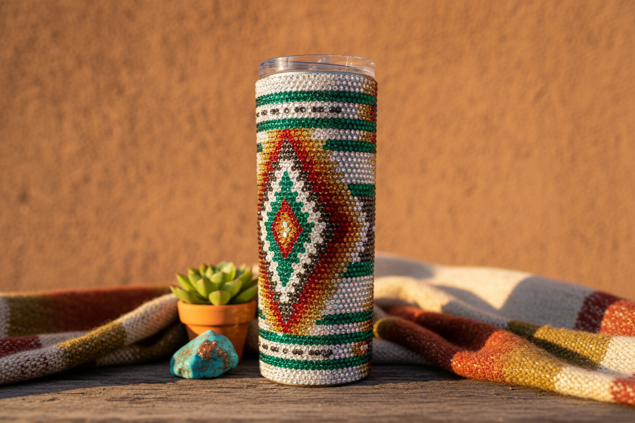 Southwestern Rhinestone Tumbler