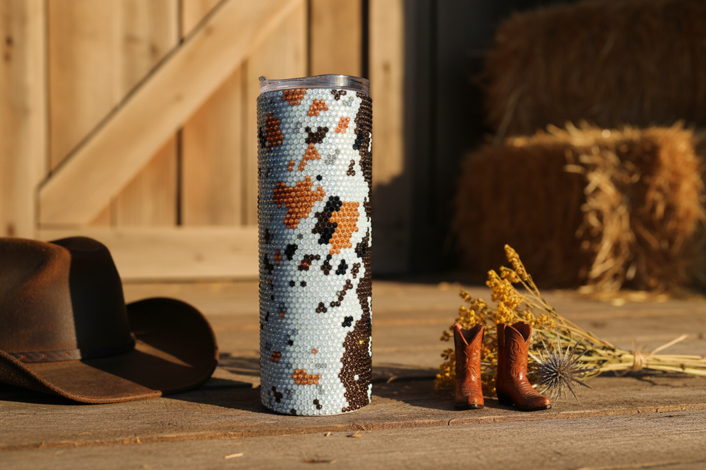 Texas Longhorn Rhinestone Tumbler